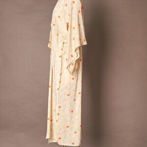 1960s Light Blue and Flowered Juban Kimono Robe